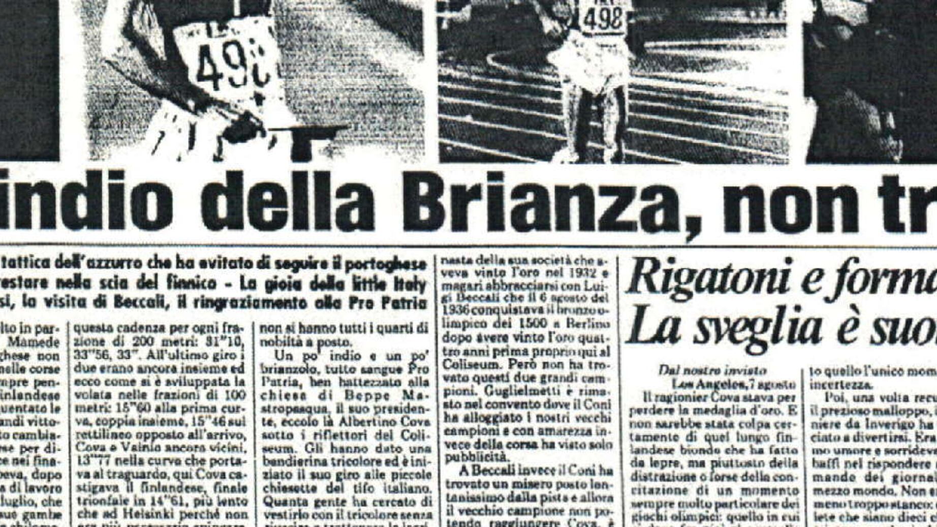 Los Angeles 1984. I 10mila sono di Cova. Eleni: "Che grande l’indio della Brianza"