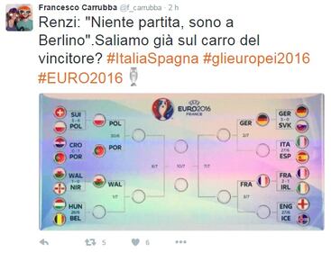Si gioca Italia-Spagna, Renzi non può vederla: ironia sul web 9
