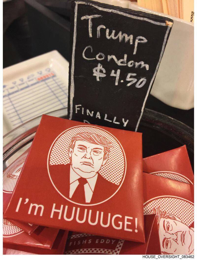 Preservativo con la faccia di Trump
