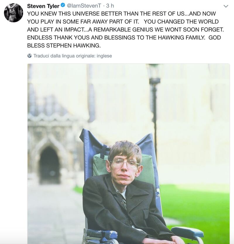 Stephen Hawking, le reazioni social sulla morte 16