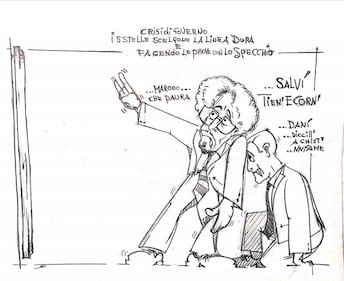 La vignetta del giorno: la crisi di governo? Il M5S fa le prove allo specchio 1
