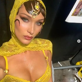 Bella Hadid sexy in costume 8