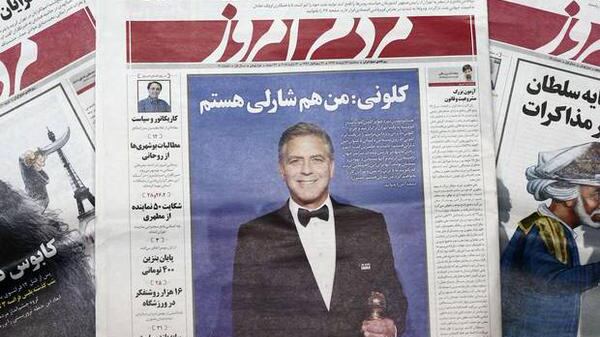 Clooney censurato in Iran: troppo vicino a Charlie Hebdo