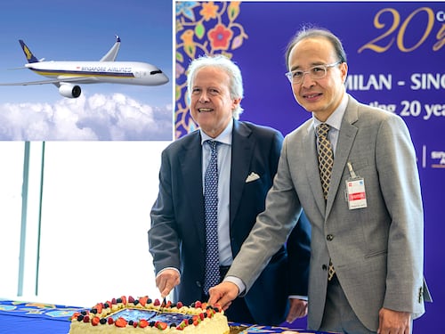 Singapore Airlines celebra 20 anni di voli a Malpensa