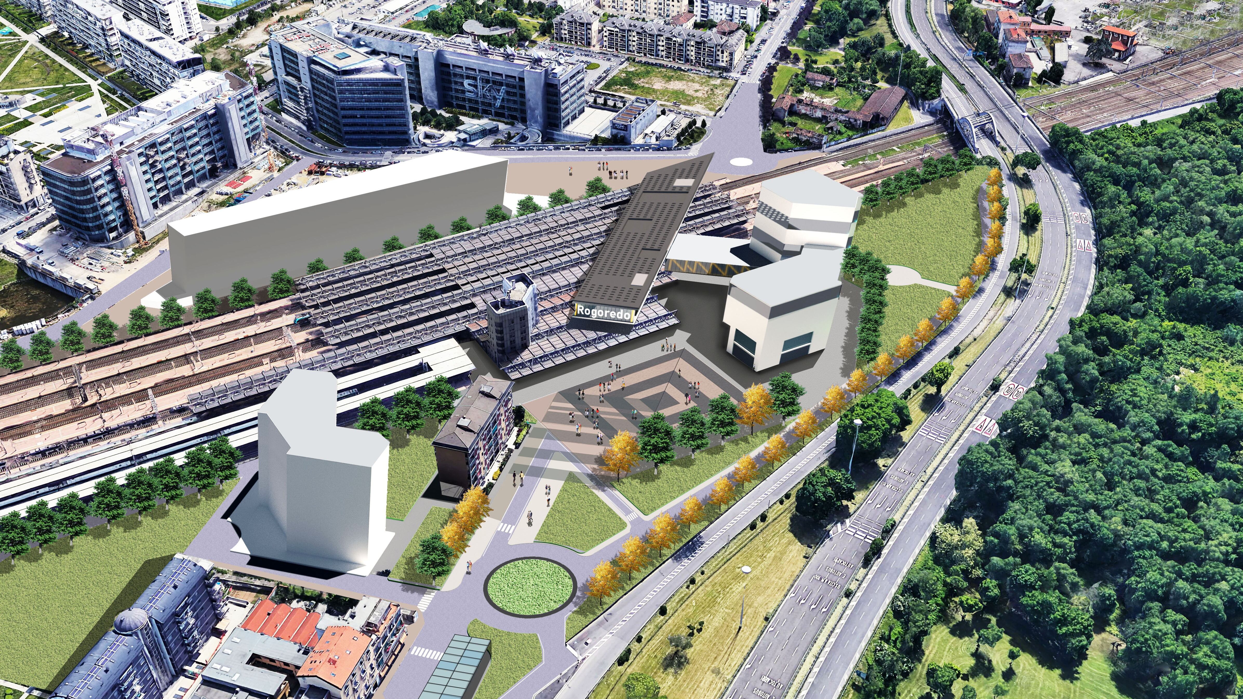 Progetto per l'hub Rogoredo Ponte e negozi sopra i binari