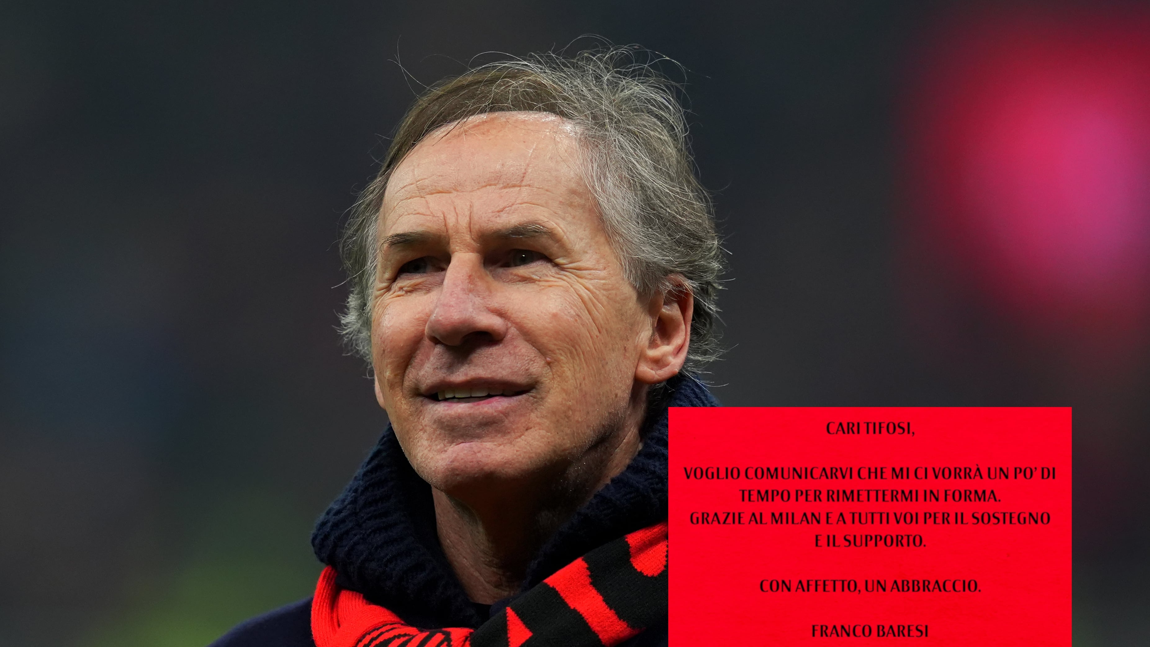 Franco Baresi operato per un nodulo polmonare: "Mi ci vorrà un po' per tornare in forma"