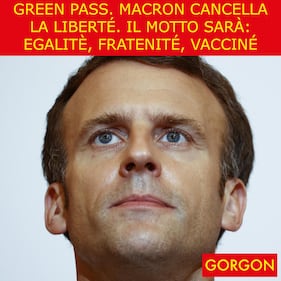 Ecco la satira del giorno.Macron cancella la liberté 1