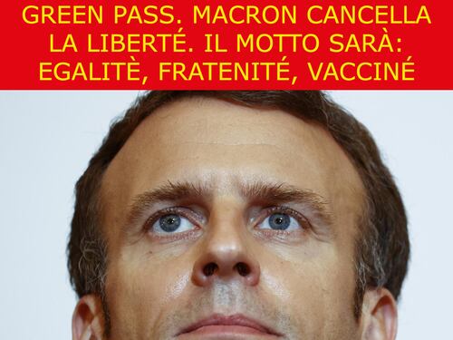 Ecco la satira del giorno. Macron cancella la liberté