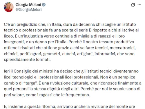 “Stop al pregiudizio su tecnici e professionali: ora sono licei”