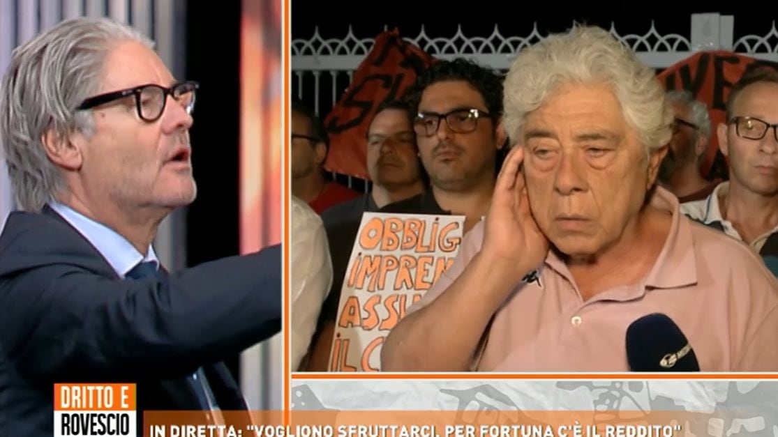 "Vaffa", "Lei è una vergogna". Da Del Debbio bagarre sul reddito grillino