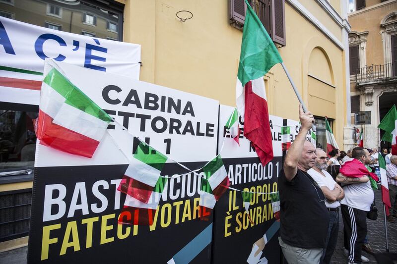 FdI e Lega in piazza contro il Conte bis 1