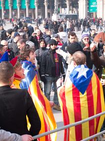Tifo blaugrana in Piazza Duomo 2