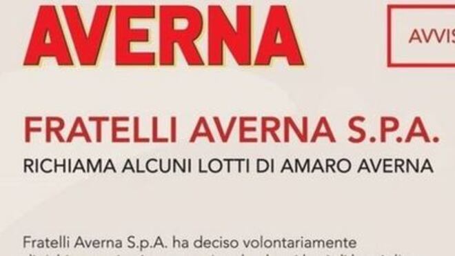 Averna ritira lotti di amaro: "I tappi sono danneggiati"