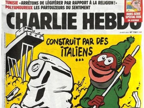 Charlie Hebdo, vignetta choc: ride sui morti di Genova