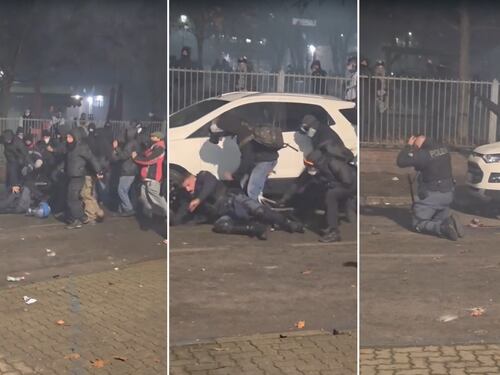 Calci in bocca, martellate sulle gambe, pugni sulla testa: la violenza choc degli antagonisti sul poliziotto accerchiato