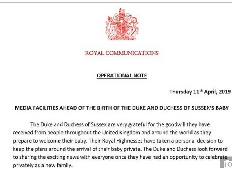 Comunicato ufficiale Kensington Palace