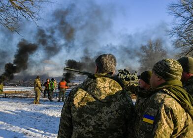 Ucraina, Poroshenko partecipa a un'esercitazione militare 1