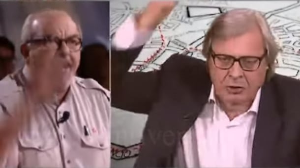 "Comunista", "criminale" Scintille tv Vauro-Sgarbi