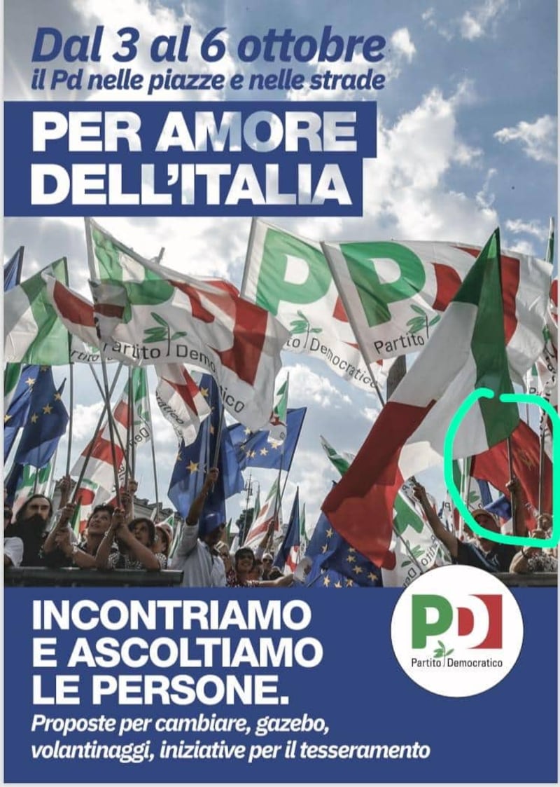 Il Pd "nasconde" la sua bandiera rossa 1