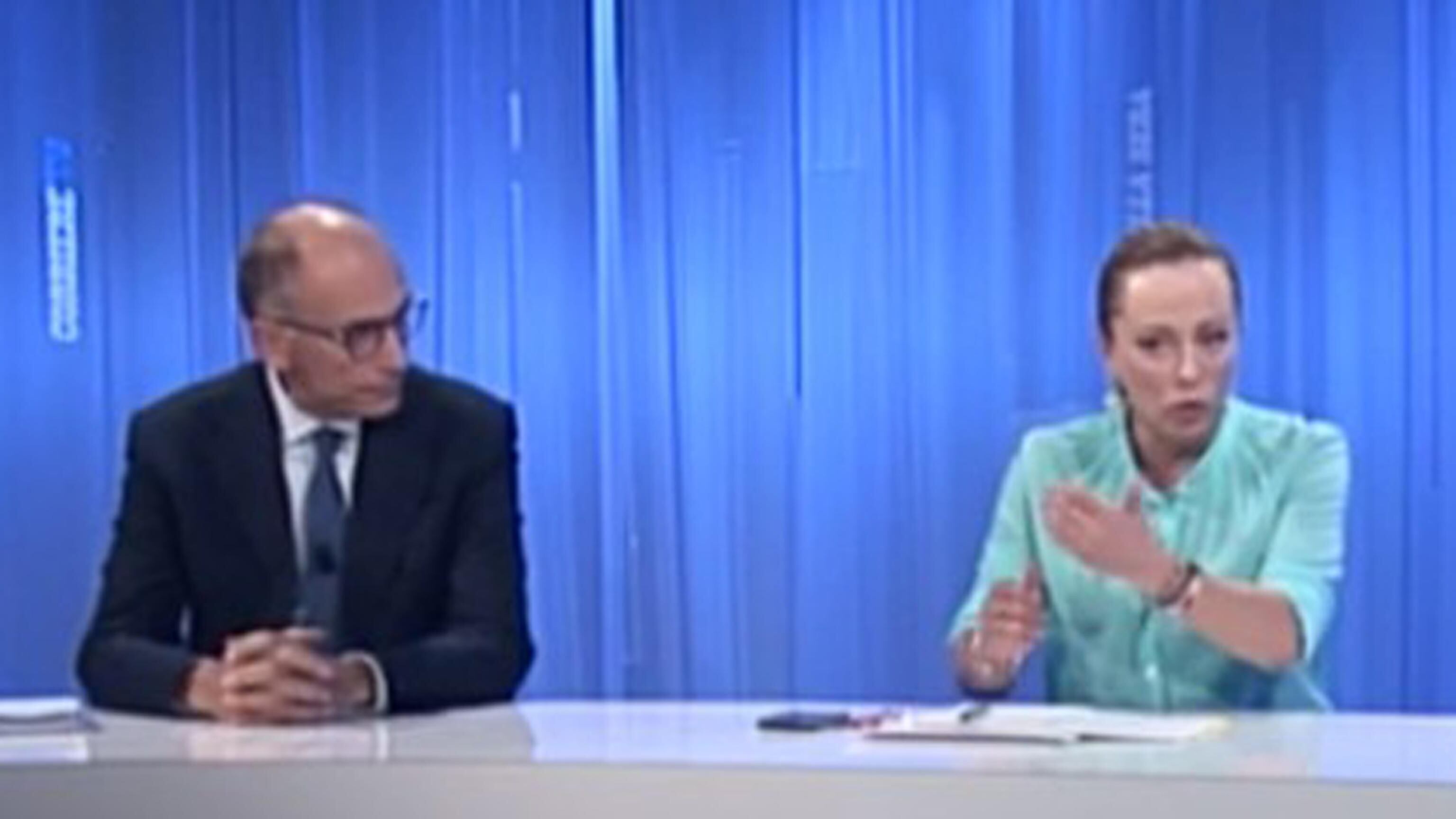 Duello in diretta, Meloni batte Letta in contropiede