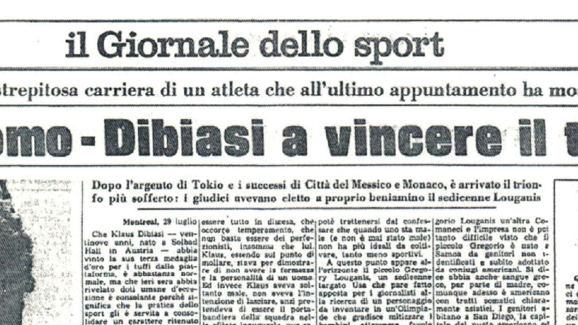 Montreal 1976. L’ultimo oro di Dibiasi. Zanetti: "L’uomo meglio del campione"