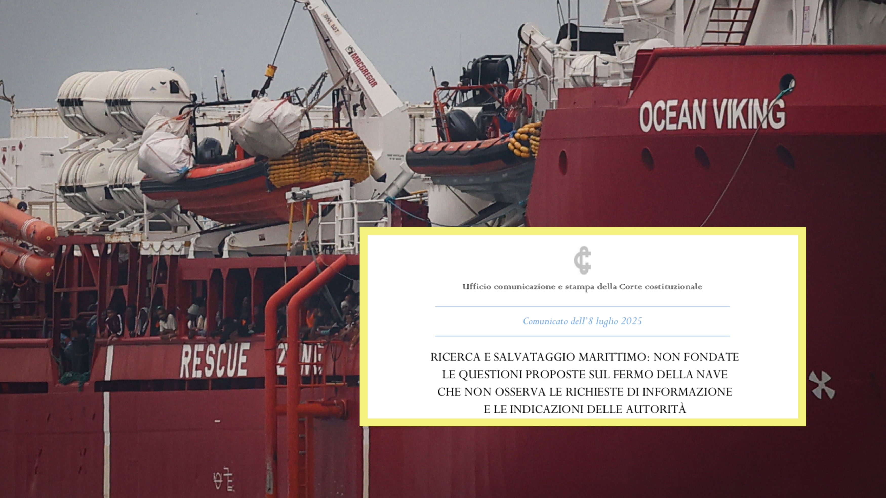 "Il fermo della nave è lecito". La Consulta dà ragione a Piantedosi