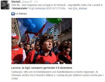 Twitter contro la Cgil: "Così allungano il ponte" 9