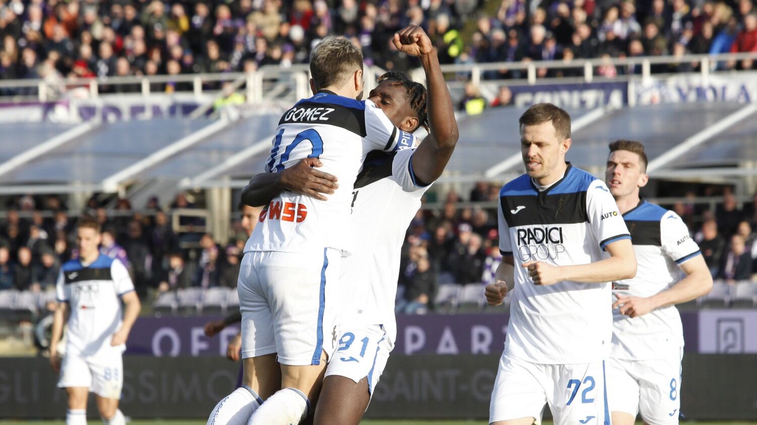L'Atalanta vince 2-1 contro la Fiorentina: nerazzurri quarti. Torino-Sampdoria 1-3