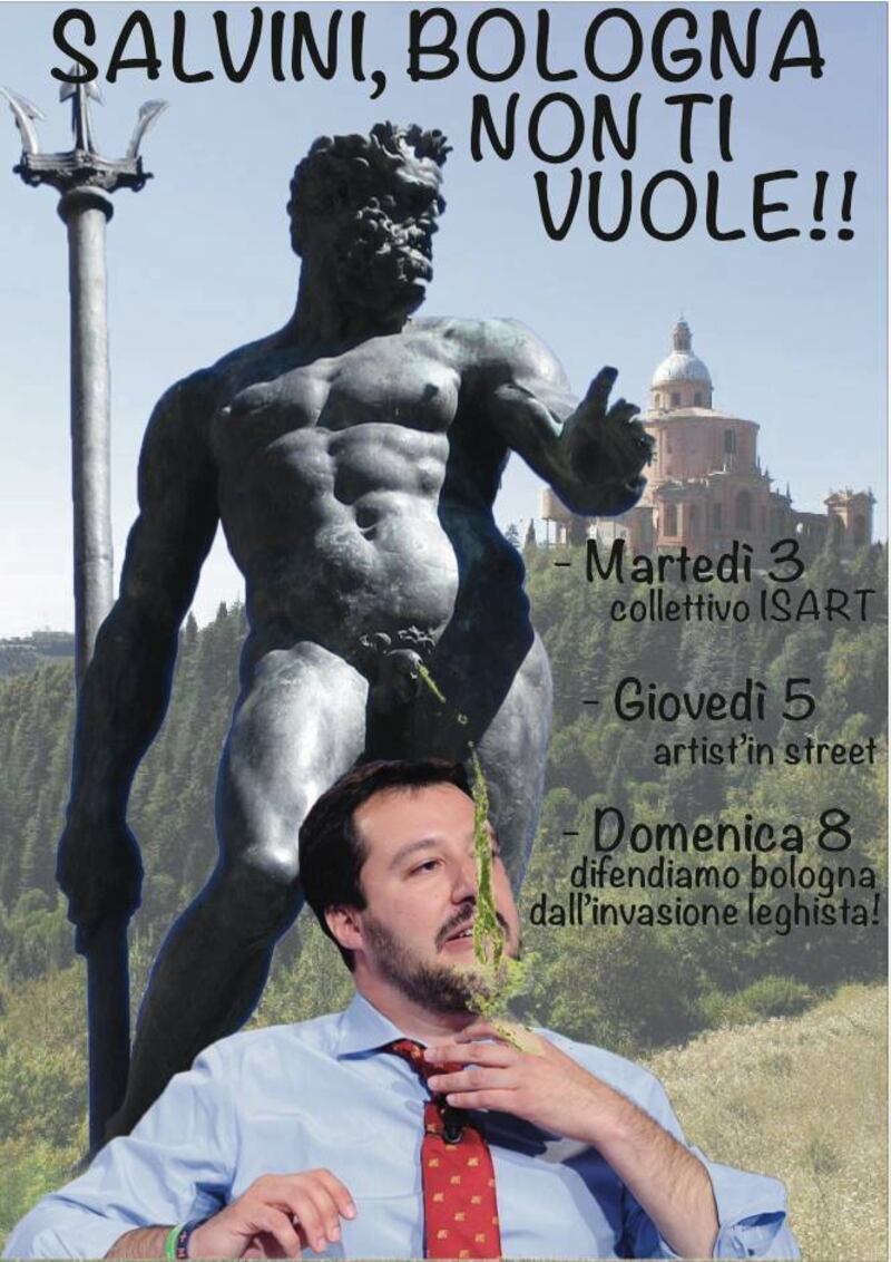 "De-leghizziamo bologna": i cartelli contro Salvini 9