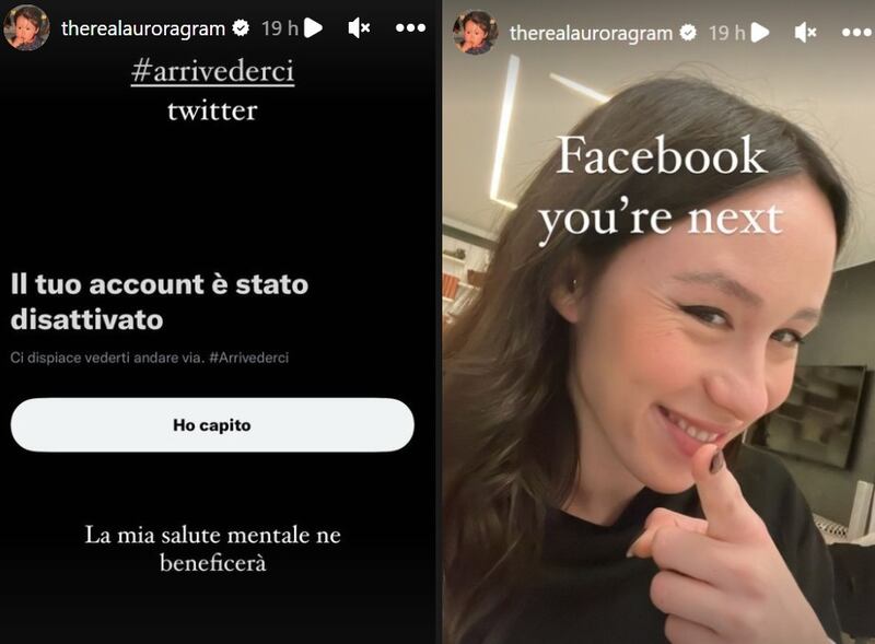 Aurora Ramazzotti social