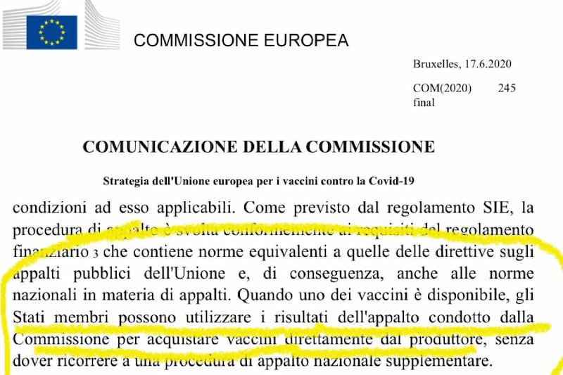 Acquisto vaccini Ue