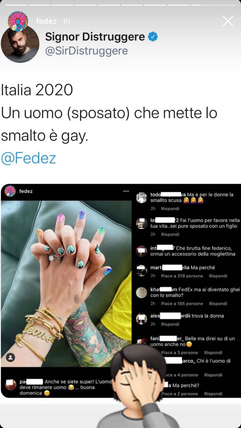 Unghie di Fedez e Chiara Ferragni
