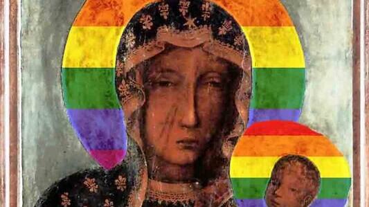 "La Madonna con l'aureola Lgbt è un insulto": scoppia la polemica