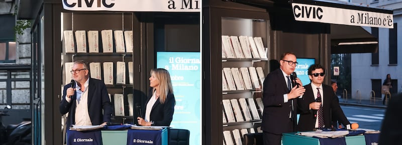 “Il Giornale a Milano c’è”. Tommaso Cerno e Lirio Abbate nell’edicola di piazza Mirabello