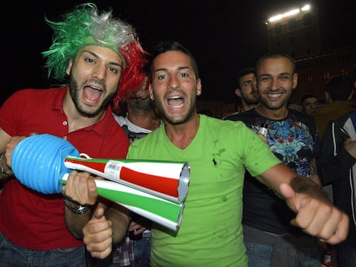 Tifosi azzurri in festa