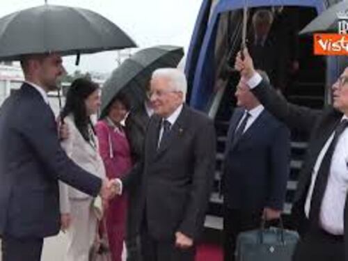 Il Presidente della Repubblica Sergio Mattarella atterra a Zagabria in Croazia