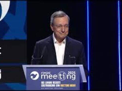 Lungo applauso per Draghi al Meeting di Rimini