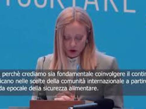 Meloni: Fondamentale coinvolgere Africa in scelte comunità internazionale su sicurezza alimentare