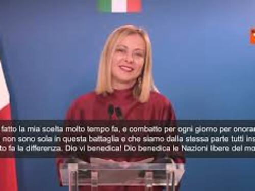 Meloni al Cpac: "Dio benedica le Nazioni libere del mondo"