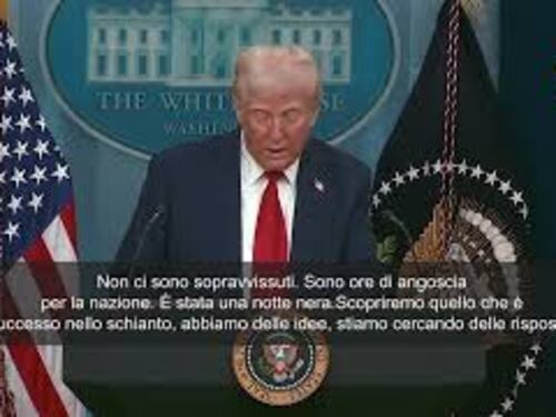 Incidente aereo Washington, Trump: Non ci sono sopravvissuti. Notte nera per la Nazione