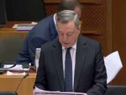 Draghi L'Ue deve agire come un unico Stato per far fronte alle sfide