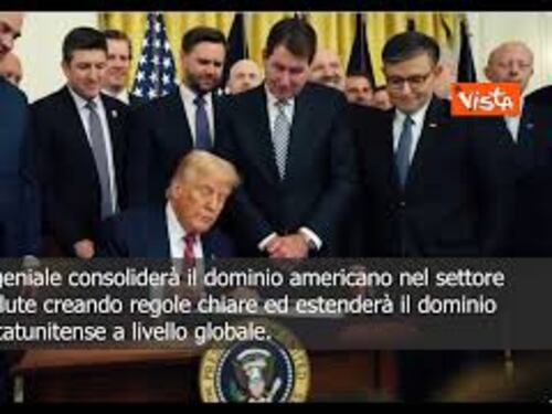 Trump firma legge su criptovalute: Consoliderà dominio Usa nella finanza globale