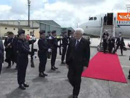 L'arrivo del Presidente Sergio Mattarella a Coimbra in Portogallo
