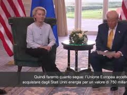 Dazi, Trump: "L'Ue acquisterà 750 mld di dollari di energia e investirà 600 mld in Usa"