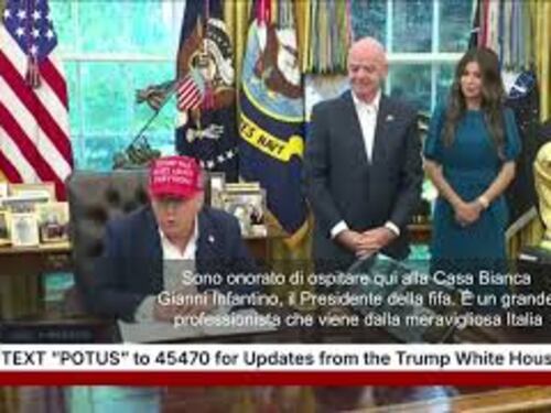 Trump: Onorato di ospitare Gianni Infantino, viene dalla meravigliosa Italia