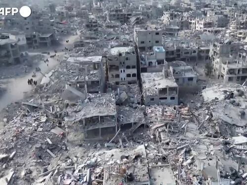 Riprese aeree della distruzione a Rafah, nel sud di Gaza