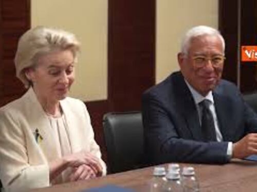 L'incontro tra Zelensky, Costa e Von der Leyen a Kiev per il 3° anno di guerra russo ucraina