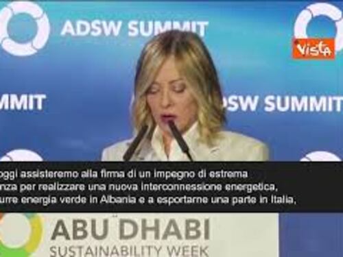 Meloni ad Abu Dhabi: "Orgogliosa per accordo con Albania ed Emirati Arabi per connessione ”