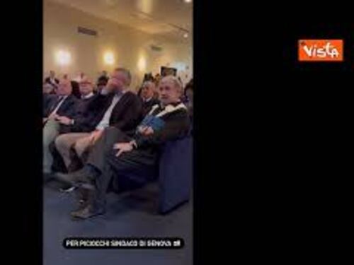 Bucci alla presentazione del candidato sindaco di Genova per il centrodestra, Pietro Piciocchi