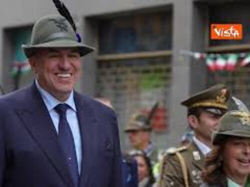 Il Ministro della Difesa Guido Crosetto a Biella per assistere all'Adunata degli Alpini